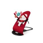 Baby Bouncer Chair with soft fabric seat, toy bar, safety belt, and metal frame