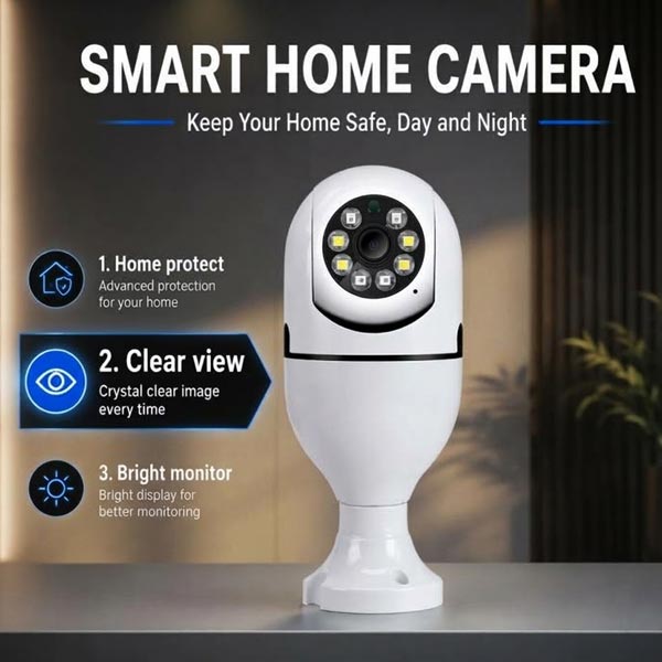 E27 Smart WiFi Bulb Camera with 360° View - Kenakati