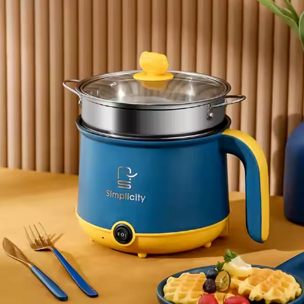 SDD 1.8L SDD-18D electric cooking pot with glass lid and steamer function