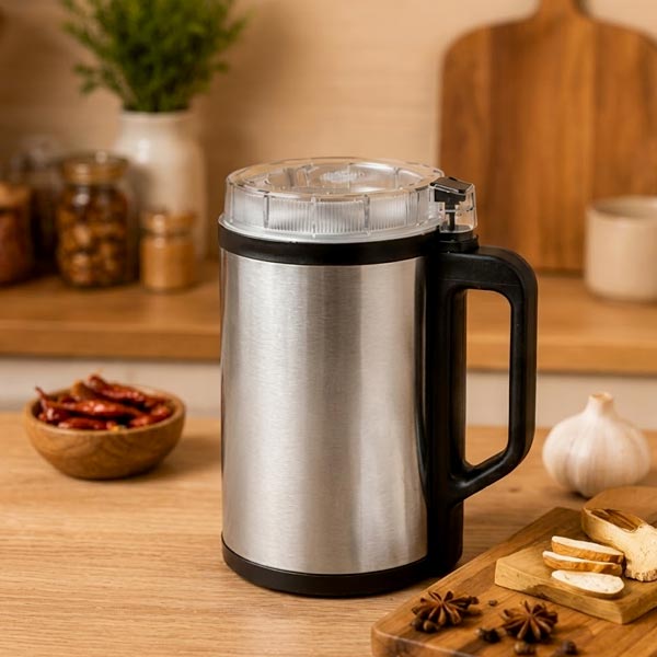 Silver Crest RAK-001 1000W electric spice grinder with stainless steel body and transparent lid
