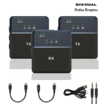 SX9 Dual Mini Wireless Microphone Type-C with two transmitters and one receiver