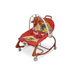 4 in 1 Baby Wheel Rocker Chair with Music, Vibration, Safety Belt, Wheels, and Canopy