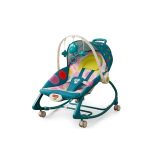4-in-1 Baby Wheel Rocker Chair with music, vibration, canopy, wheels, and safety belt